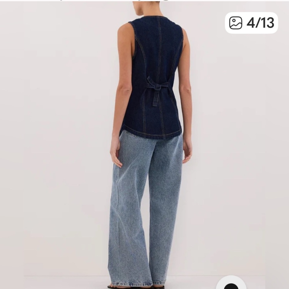 DISSH Dark Blue Denim Button-Front Vest - Picture 4 of 8